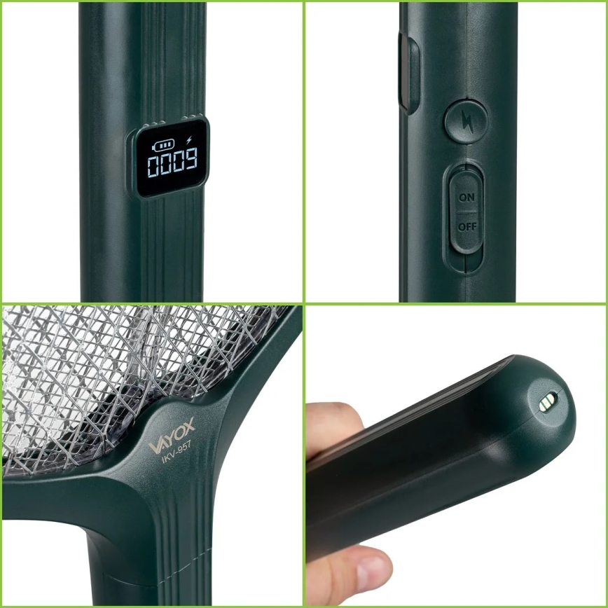 Trampa de insectos LED eléctrica 2en1 1200 mAh/5V verde