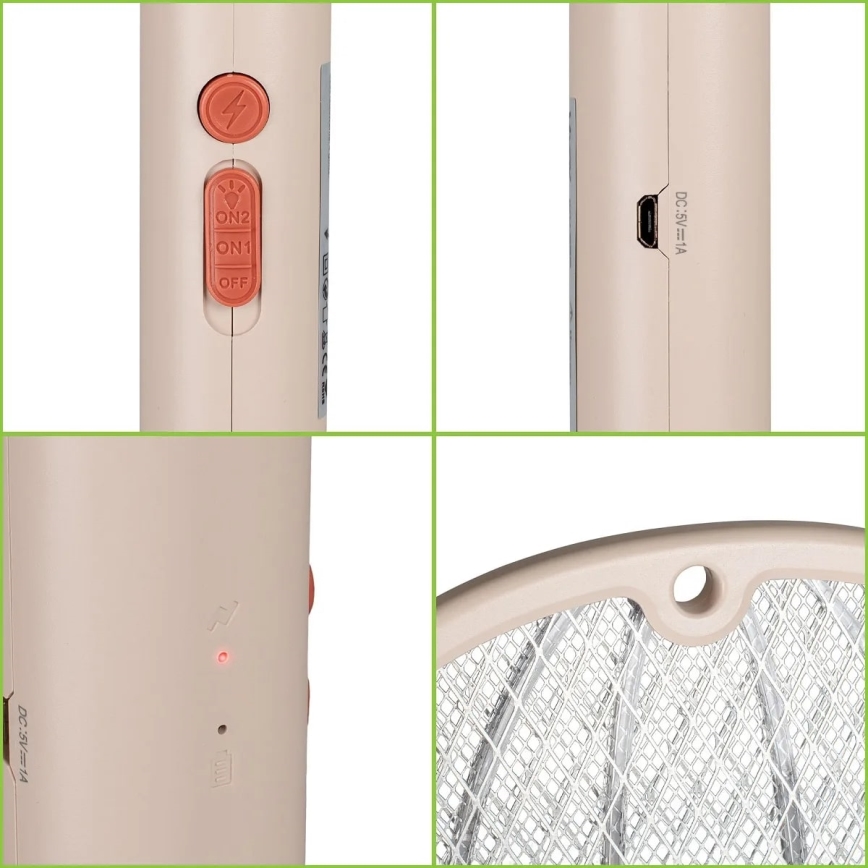 Trampa de insectos LED eléctrica 2en1 500 mAh/5V beige