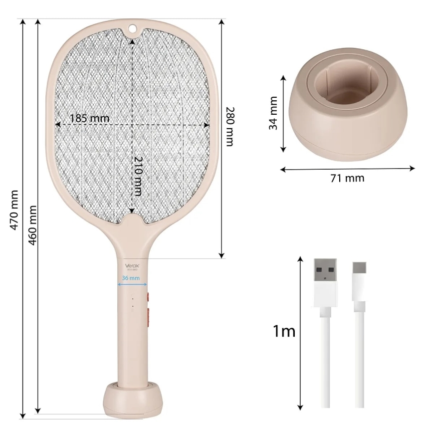 Trampa de insectos LED eléctrica 2en1 500 mAh/5V beige