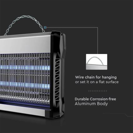 Trampa eléctrica para insectos 2x10W/230V 80 m²