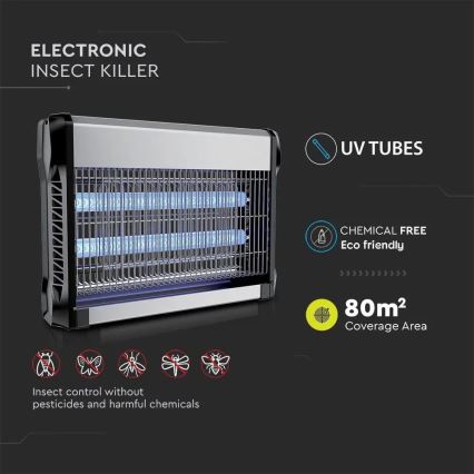 Trampa eléctrica para insectos 2x10W/230V 80 m²