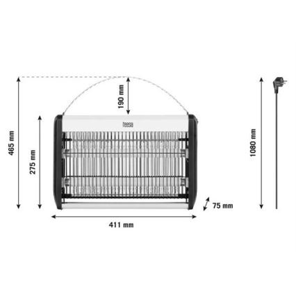 Trampa eléctrica para insectos 2x10W/230V 80m2