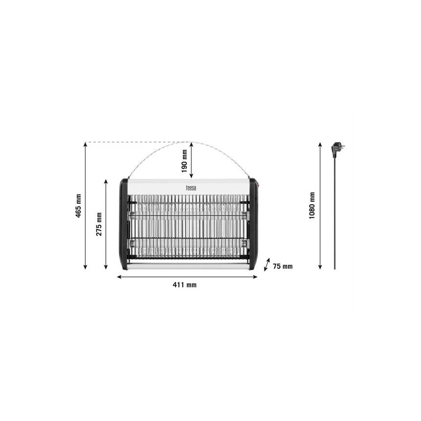Trampa eléctrica para insectos 2x10W/230V 80m2