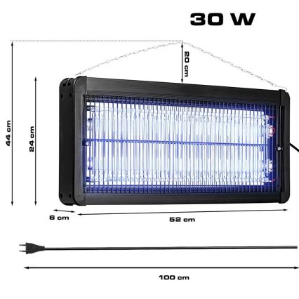 Trampa eléctrica para insectos 2x15W/230V 120 m²