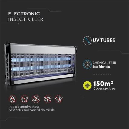 Trampa eléctrica para insectos 2x20W/230V 150 m²