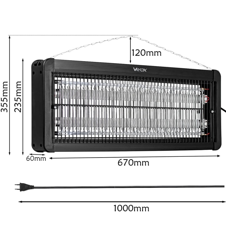 Trampa eléctrica para insectos 2x20W/230V 180 m²