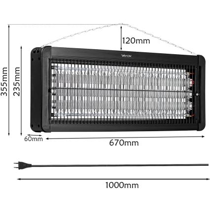 Trampa eléctrica para insectos 3x20W/230V 200 m2