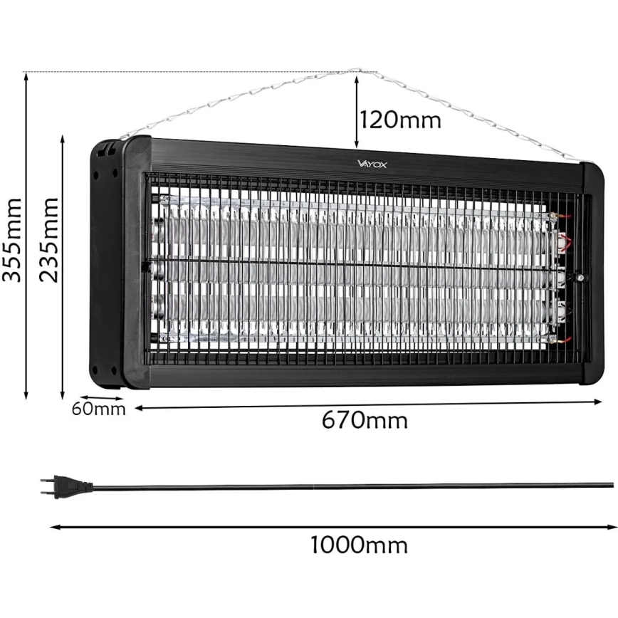 Trampa eléctrica para insectos 3x20W/230V 200 m2