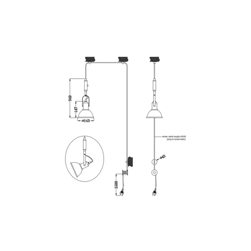 Trio - Lámpara colgante CARLOTTA 1xE14/28W/230V