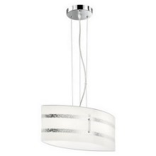 Trio - Lámpara de araña con cable NIKOSIA 2xE27/40W/230V plata