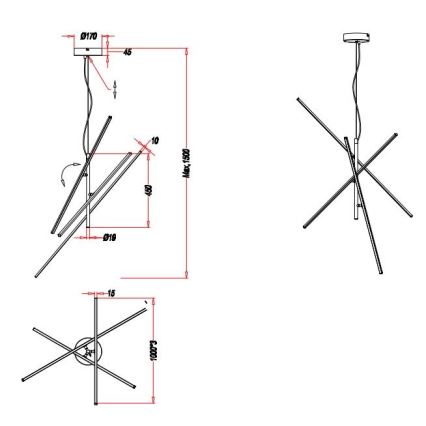 Trio - Lámpara de araña LED regulable TIRIAC 3xLED/8,5W/230V