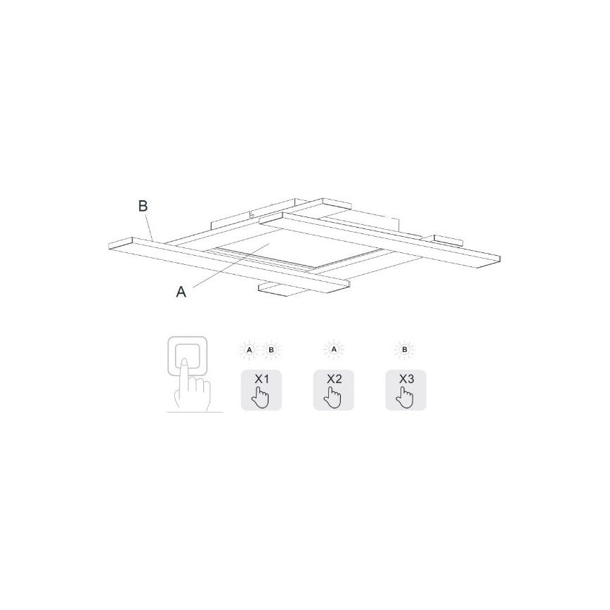 Trio - Plafón LED regulable BELFAST LED/18W/230V + LED/14W/230V 4000K