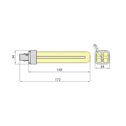 Tubo fluorescente de bajo consumo PLC 2PIN 26W