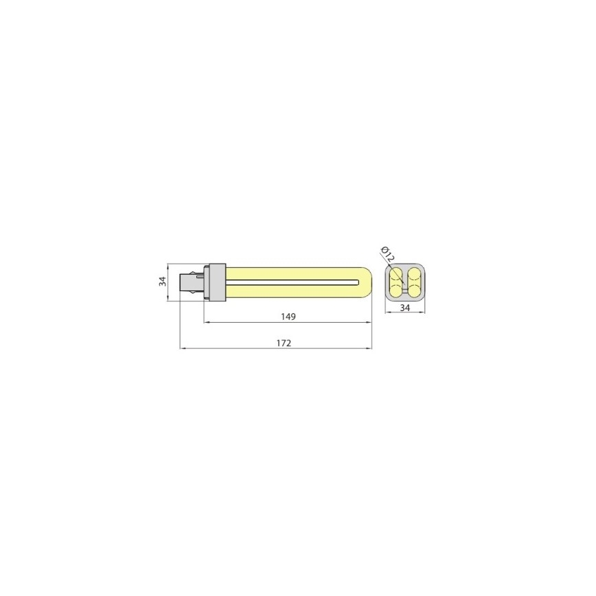 Tubo fluorescente de bajo consumo PLC 2PIN 26W