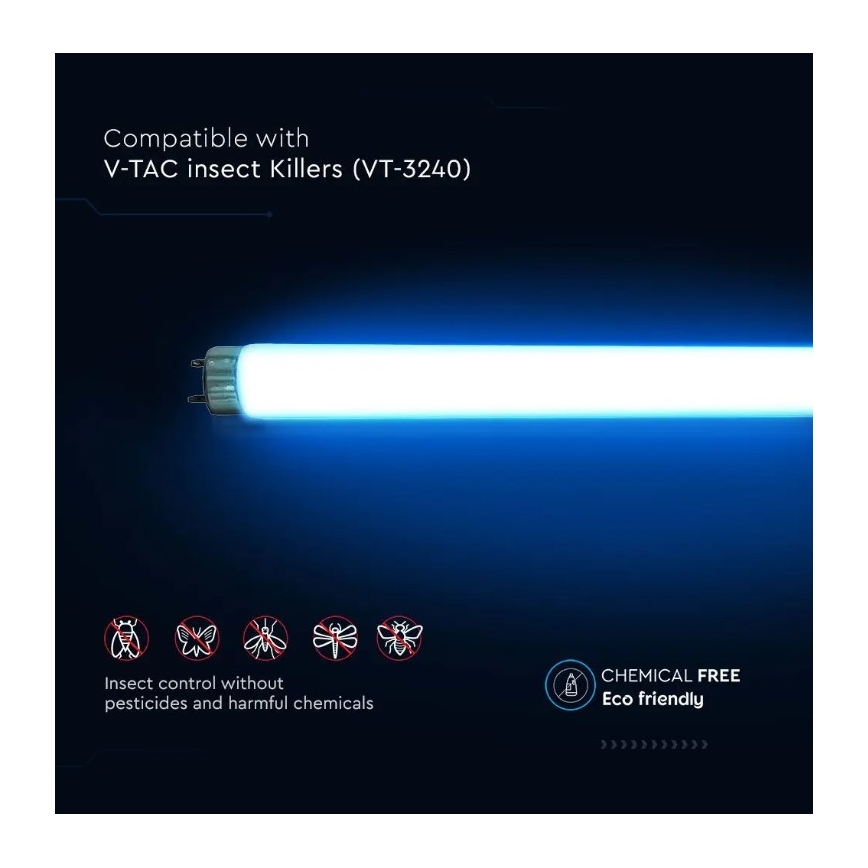 Tubo fluorescente UV para insecto eléctrico T8 G13/20W/230V