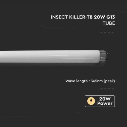 Tubo fluorescente UV para insecto eléctrico T8 G13/20W/230V