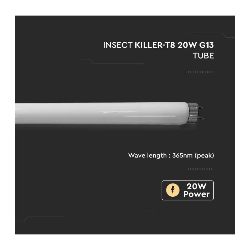Tubo fluorescente UV para insecto eléctrico T8 G13/20W/230V