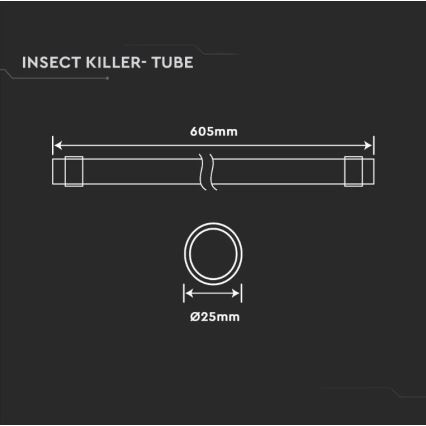Tubo fluorescente UV para insecto eléctrico T8 G13/20W/230V