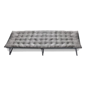 Tumbona plegable de camping con colchón gris