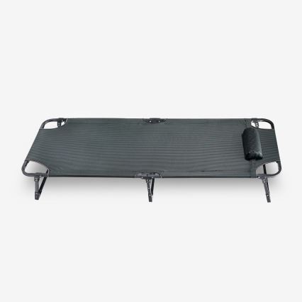 Tumbona plegable de camping con colchón gris