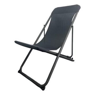 Tumbona plegable de camping negro