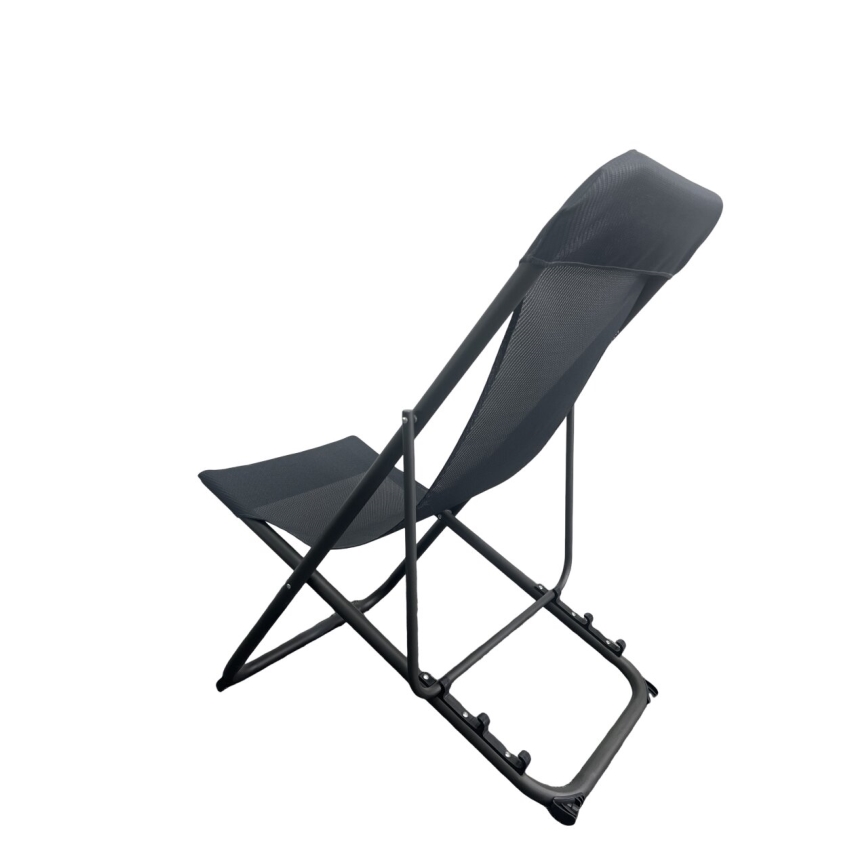 Tumbona plegable de camping negro