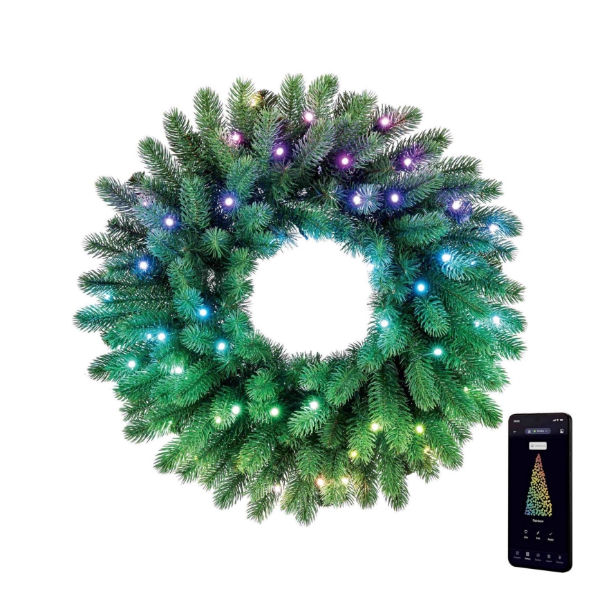 Twinkly - Corona de Navidad LED RGB regulable 50xLED d. 60 cm Wi-Fi
