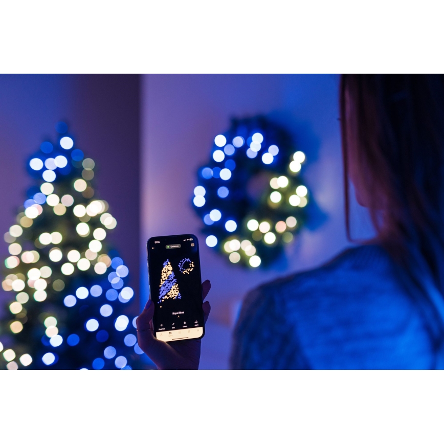 Twinkly - Corona de Navidad LED RGB regulable 50xLED d. 60 cm Wi-Fi