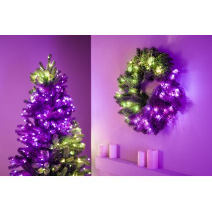 Twinkly - Corona de Navidad LED RGB regulable 50xLED d. 60 cm Wi-Fi
