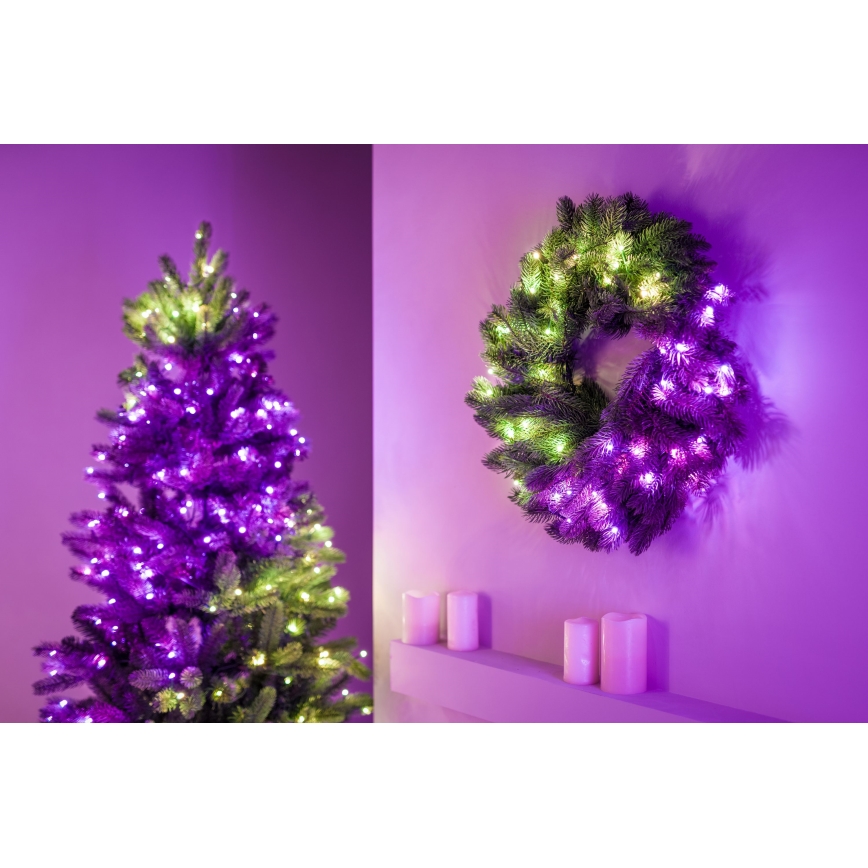 Twinkly - Corona de Navidad LED RGB regulable 50xLED d. 60 cm Wi-Fi