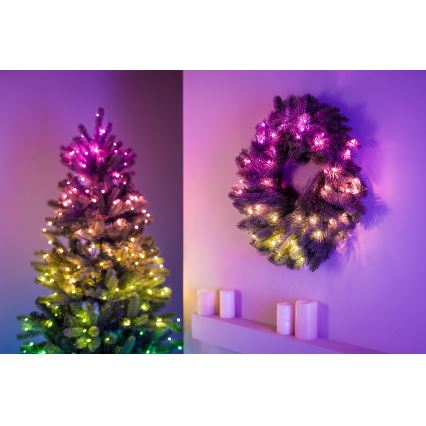 Twinkly - Corona de Navidad LED RGB regulable 50xLED d. 60 cm Wi-Fi