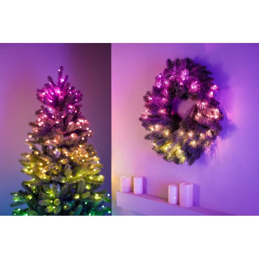 Twinkly - Corona de Navidad LED RGB regulable 50xLED d. 60 cm Wi-Fi