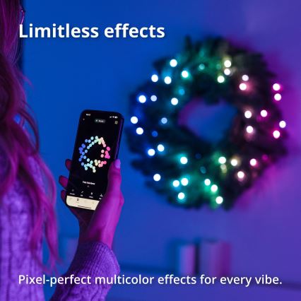 Twinkly - Corona de Navidad LED RGB regulable 50xLED d. 60 cm Wi-Fi