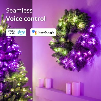 Twinkly - Corona de Navidad LED RGB regulable 50xLED d. 60 cm Wi-Fi