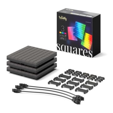 Twinkly - SET 3xLED RGB Panel regulable SQUARES 64xLED 16x16 cm Wi-Fi