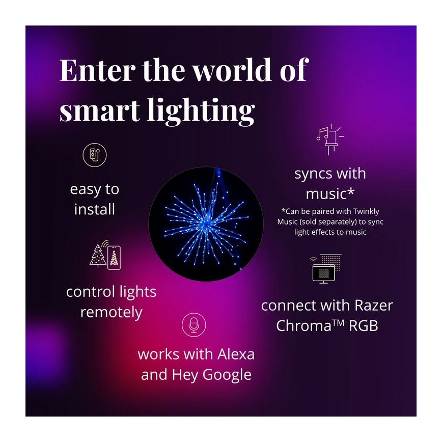 Twinkly - LED RGB Regulable exterior poinsettia SPRITZER 200xLED IP44 Wi-Fi