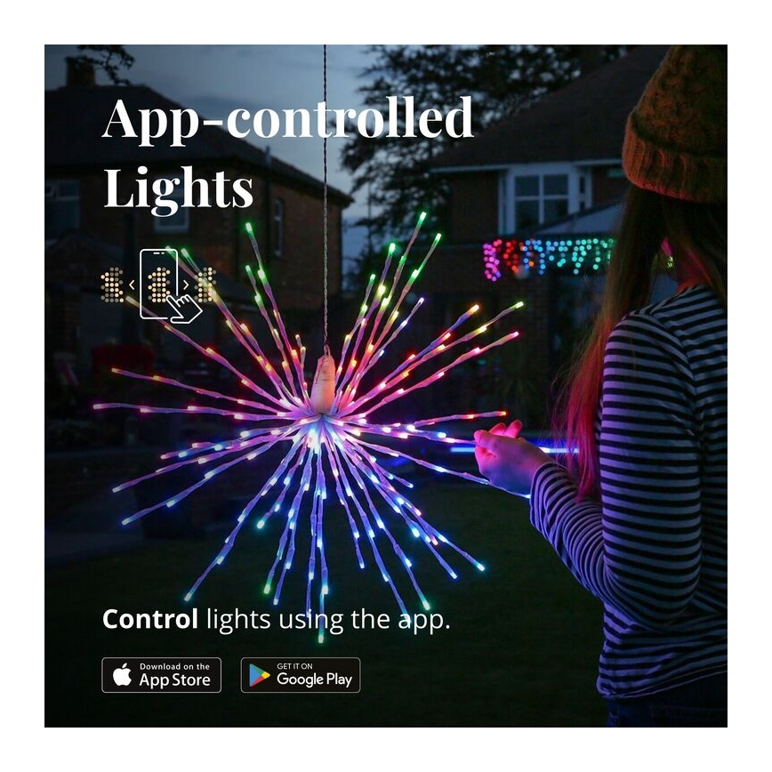 Twinkly - LED RGB Regulable exterior poinsettia SPRITZER 200xLED IP44 Wi-Fi