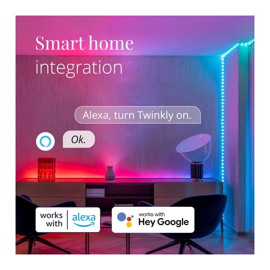 Twinkly - Tira LED RGB regulable exterior DOTS 200xLED 10 m IP44 WiFi