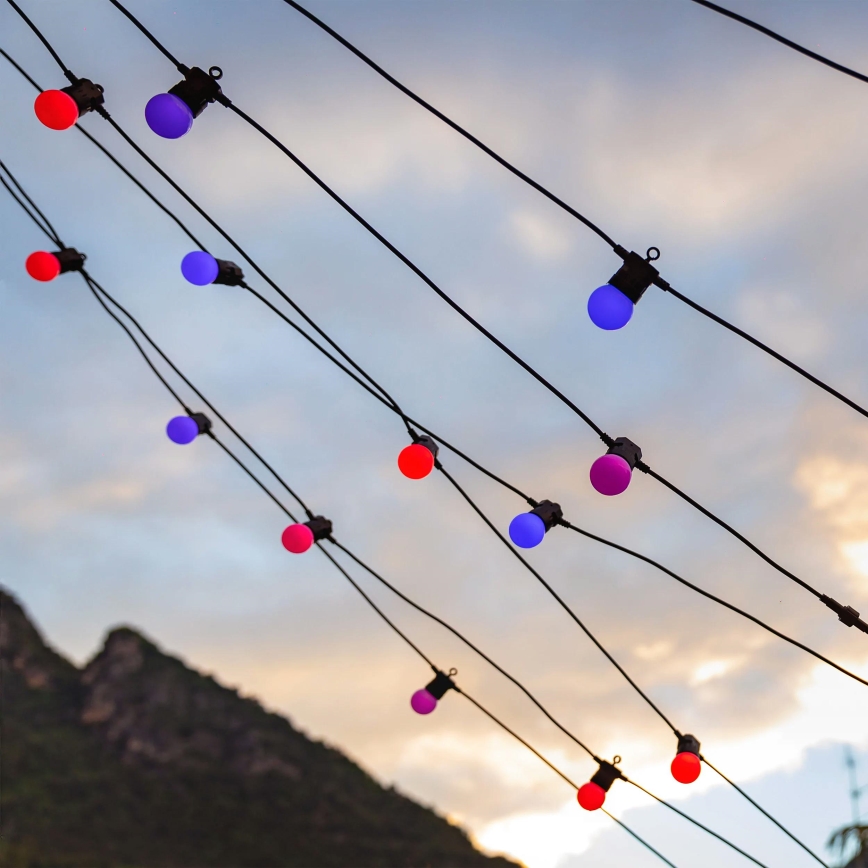 Twinkly - LED RGB Regulable exterior cadena decorativa FESTOON 20xLED 14m IP44 Wi-Fi