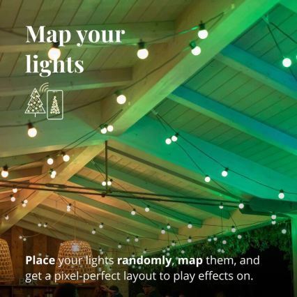 Twinkly - LED RGB Regulable exterior cadena decorativa FESTOON 20xLED 14m IP44 Wi-Fi