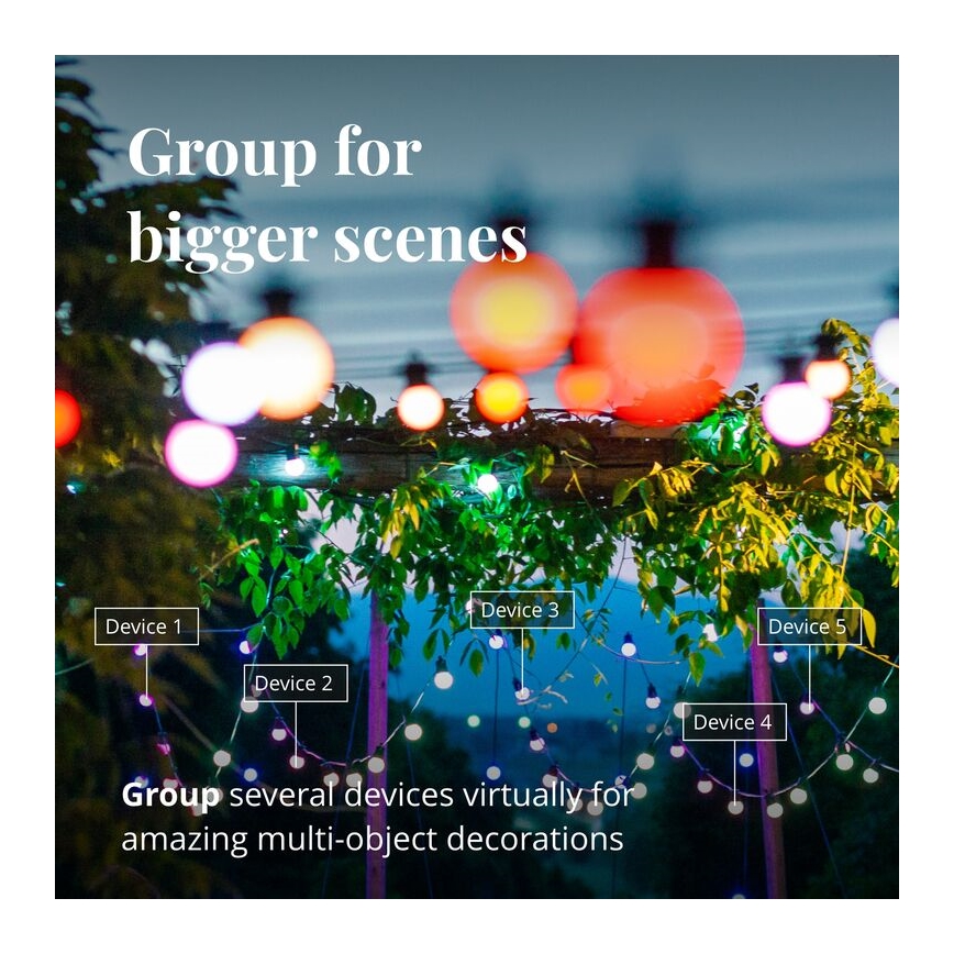 Twinkly - LED RGB Regulable exterior cadena decorativa FESTOON 20xLED 14m IP44 Wi-Fi