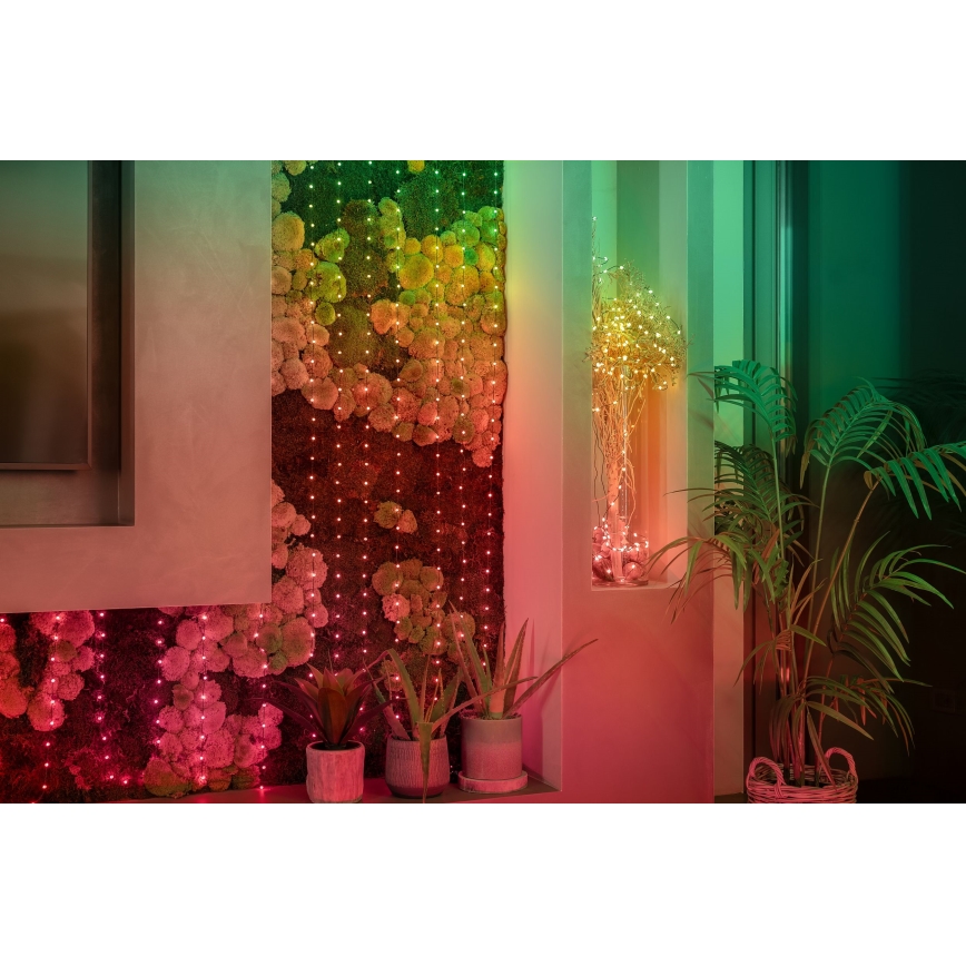 Twinkly TWKP100RGB-G - Cortina de Navidad LED RGB regulable 8 m USB Wi-Fi