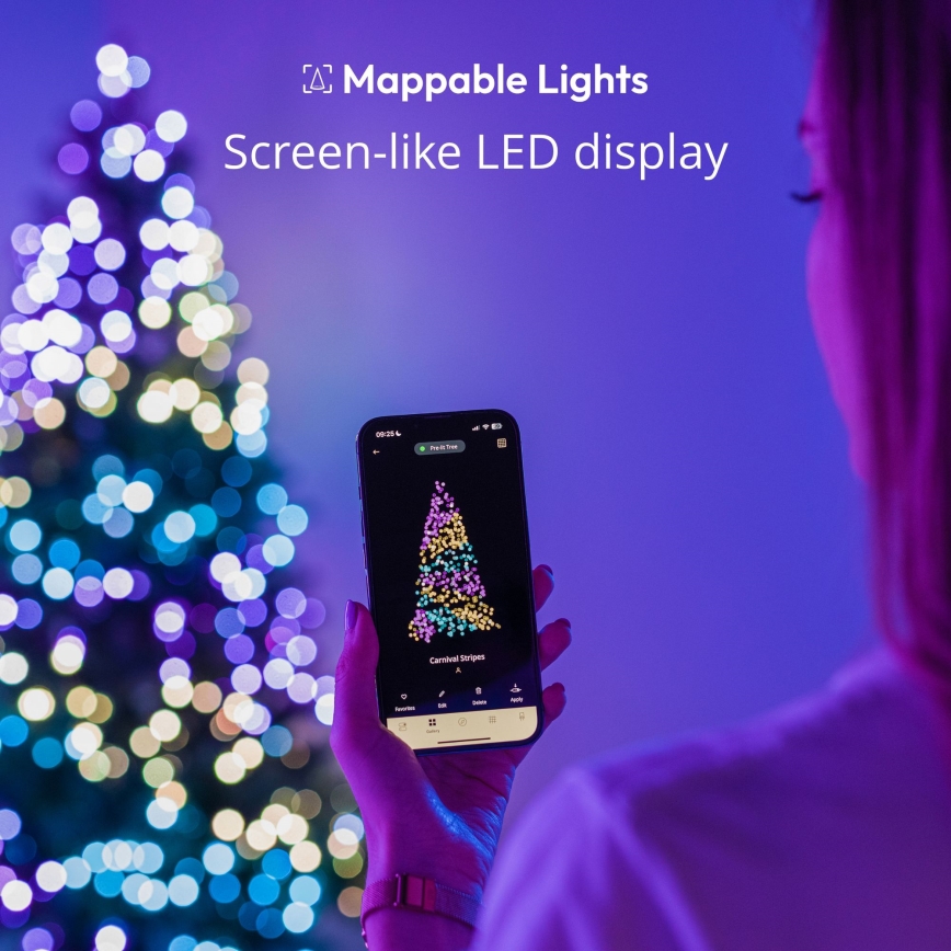 Twinkly TWKP100RGB-G - Cortina de Navidad LED RGB regulable 8 m USB Wi-Fi