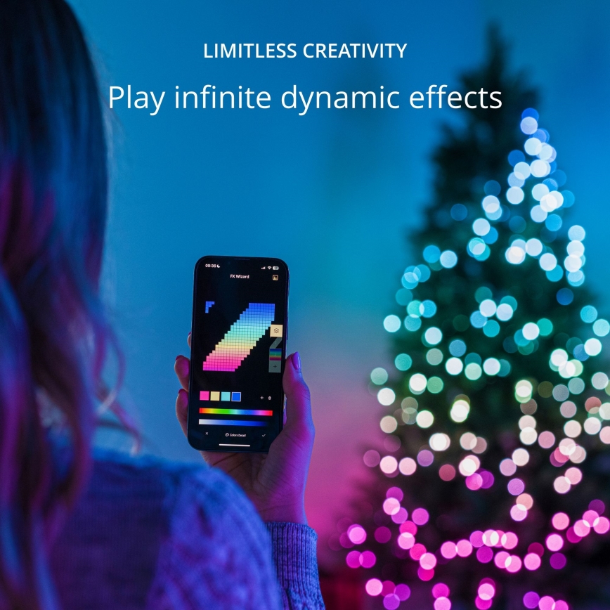 Twinkly TWKP100RGB-G - Cortina de Navidad LED RGB regulable 8 m USB Wi-Fi