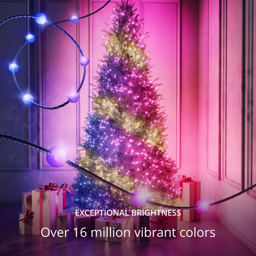 Twinkly TWKP100RGB-G - Cortina de Navidad LED RGB regulable 8 m USB Wi-Fi