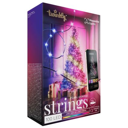 Twinkly TWKP100RGB-G - Cortina de Navidad LED RGB regulable 8 m USB Wi-Fi