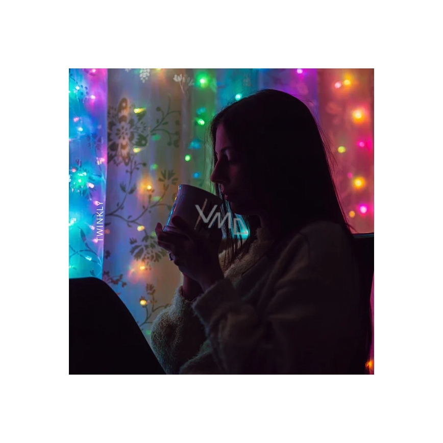 Twinkly - Cortina de Navidad LED para exteriores regulable RGBW CURTAIN 210xLED 6,1m IP44 Wi-Fi