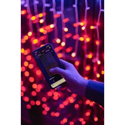 Twinkly - Cortina de Navidad LED para exteriores regulable RGBW CURTAIN 210xLED 6,1m IP44 Wi-Fi