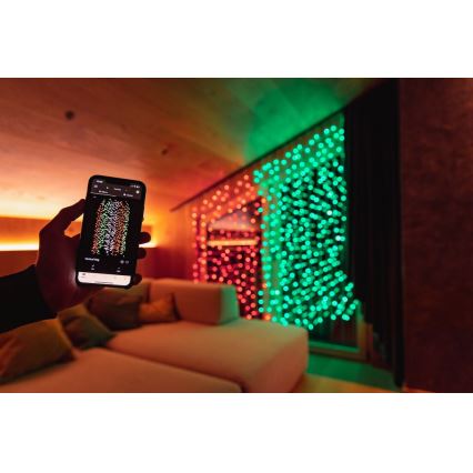 Twinkly - Cortina de Navidad LED para exteriores regulable RGBW CURTAIN 210xLED 6,1m IP44 Wi-Fi