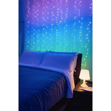 Twinkly - Cortina de Navidad LED para exteriores regulable RGBW CURTAIN 210xLED 6,1m IP44 Wi-Fi